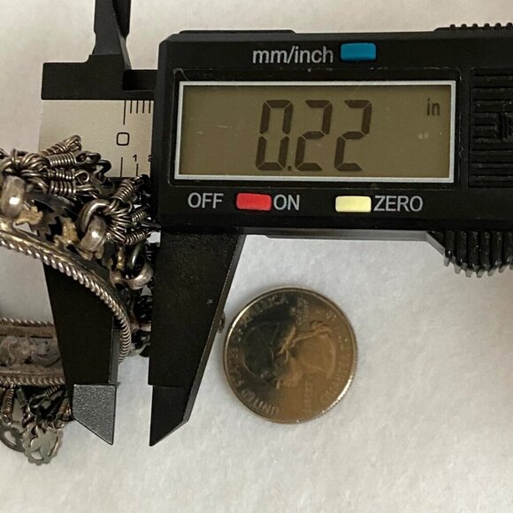 VTG Sterling Silver 925 XXS Cha Cha Hinged Pin Closure Round Bangle Bracelet - Picture 16 of 16